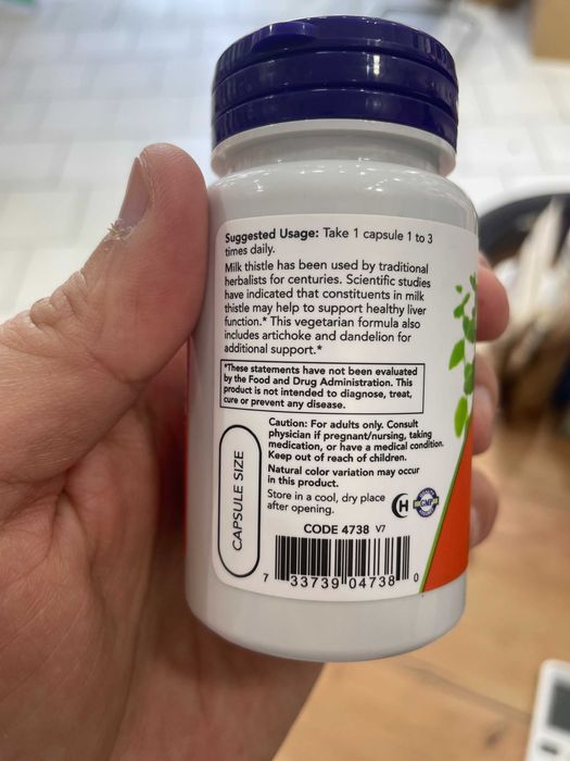 Now Milk Thistle Silymarin Extract 300mg 50 vegcaps