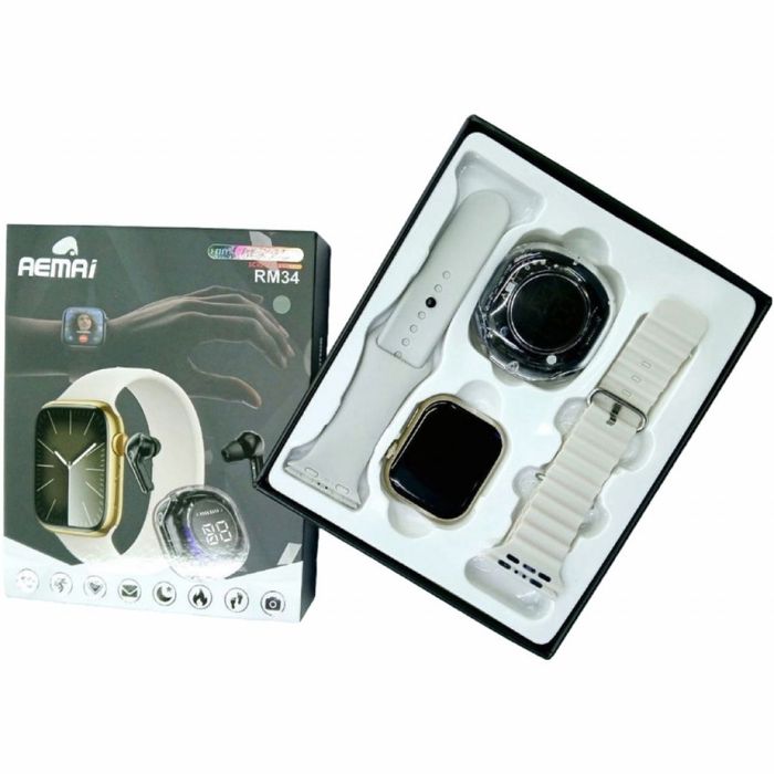 Смарт часовник с AMOLED дисплей и безжични слушалки, RM34