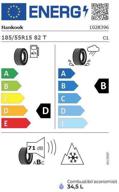 Anvelope iarna 185/55 R15 hankook purtat 2 sezoane 9.2 mm