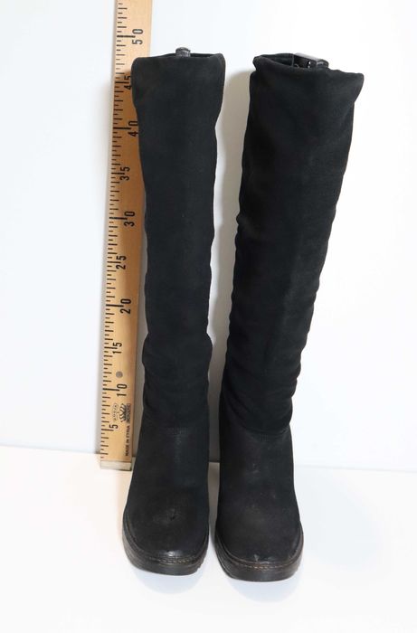 Cizme lungi piele intoarsa Clujana cu toc marimea 38 interior 24 cm