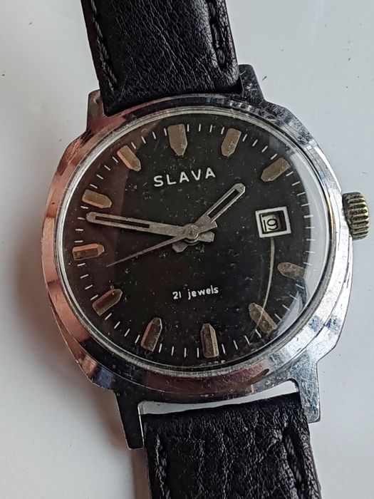 Ceas Slava Calendar Mecanic 21 rubine Funcționează excelent!