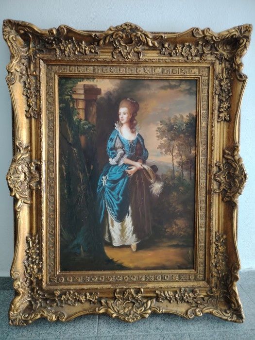 Ulei pe pânză o lucrare deosebita Baroc cu o rama superbă foarte lata