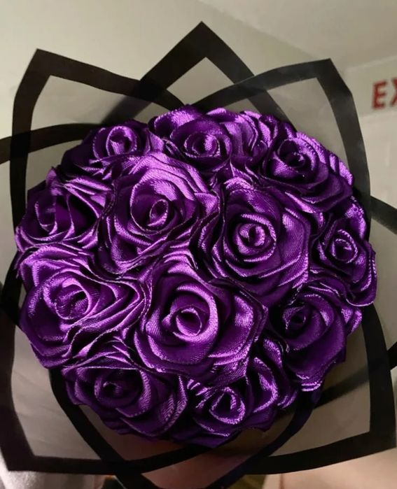 Букеты из атласной ленты