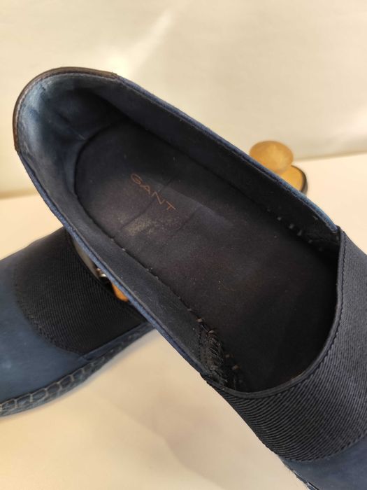 Pantofi slip on 40 mocasini casual GANT piele naturala moale albastru