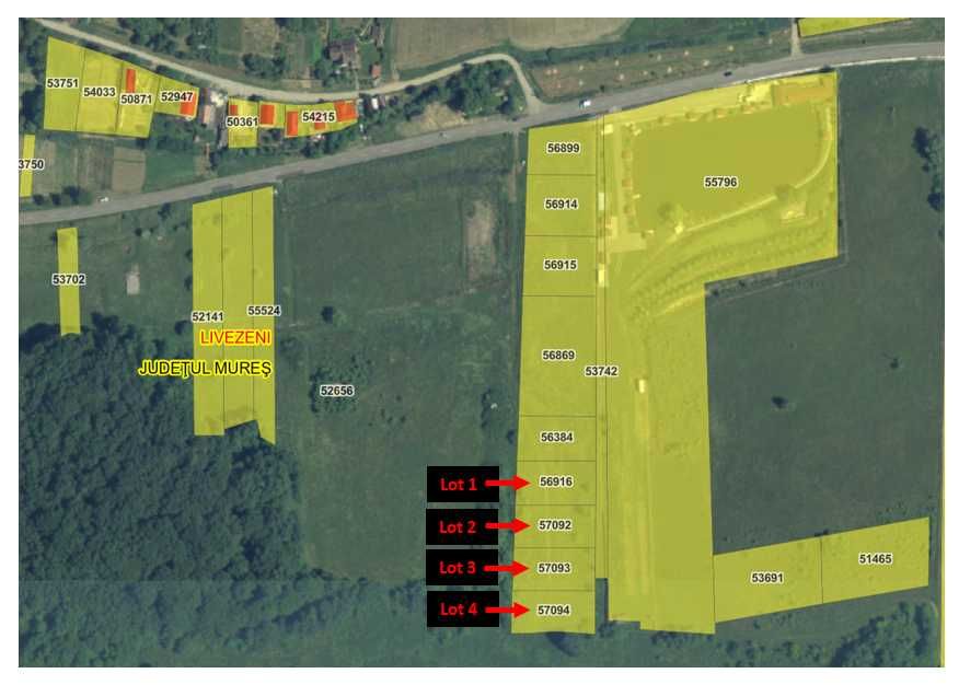 4 x 1000 mp Teren > Intravilane > PUZ, C.F, C.U. > Livezeni - Ivanesti