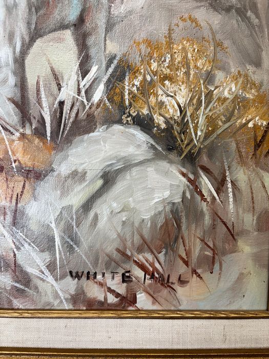 Ръчно рисувана картина на платно в масивна рамка