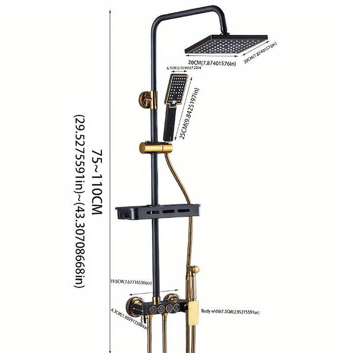 Coloana dus  negru - auriu Outlet