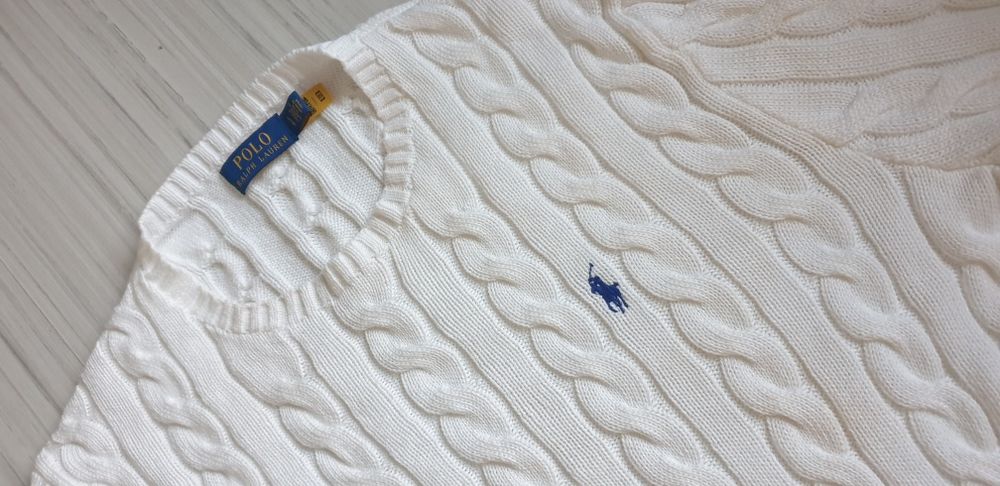 POLO Ralph Lauren Cable Cotton / Knit Mens Size L НОВО ! ОРИГИНАЛ! Мъжки Пуловер!