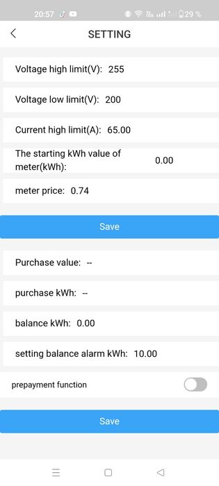 Smart meter cu monitorizare faze curent tensiune întrerupător trifazat