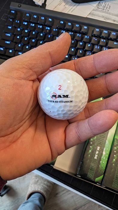 Set 18 mingi golf RAM Tour SD Titanium – noi, nefolosite, 2005-2006