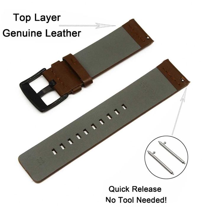 Curea piele 20mm ceas Samsung Watch Huawei GT Xiaomi Garmin Amazfit