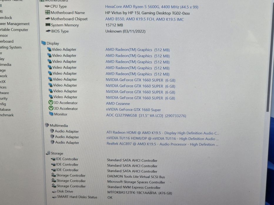 vand calculator Jocuri Hp Victus Gaming 15L.Ryzen 5 5600G.16 Gb.GTX 1660 Super.SSD 500