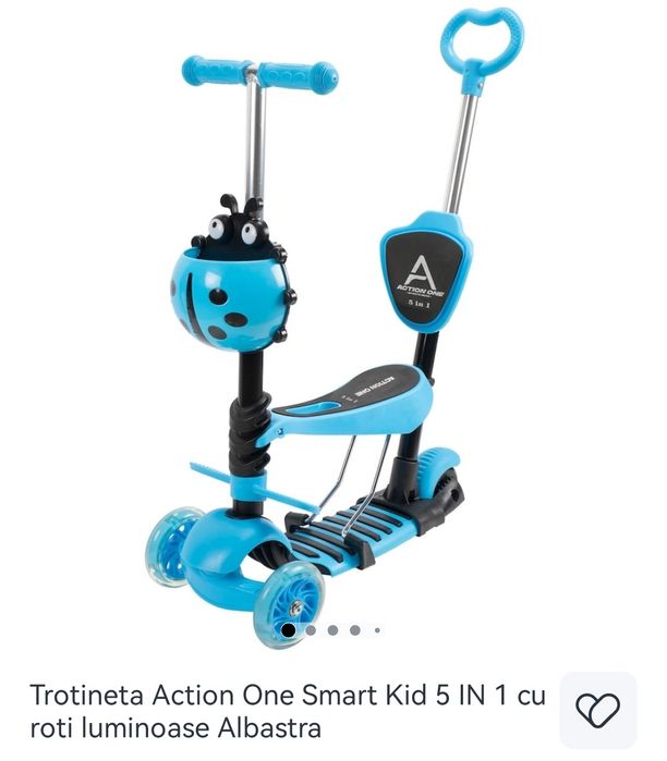 Trotineta action one 5 în 1 și tricicleta fără pedale