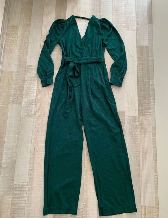 Salopeta lunga, verde smarald, spate decupat,  Reserved, marime M