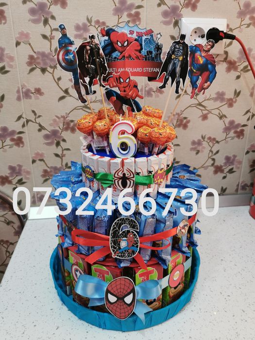 Tort din dulciuri ambalate,tort gradinita, școala, cresa,tedi, barni