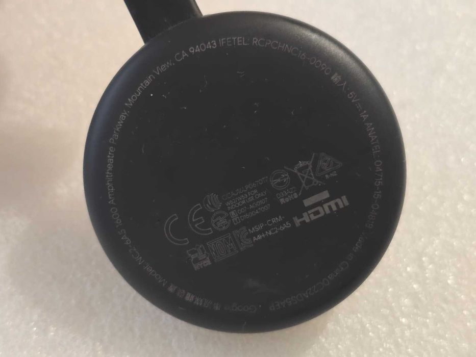 Google Chromecast 3, Streaming Media Player Full HD 1080p, Wi-Fi HDMI