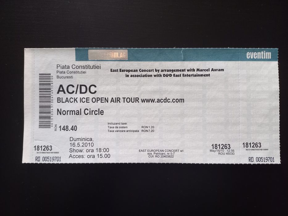 Bilet Concert (de Colecție)