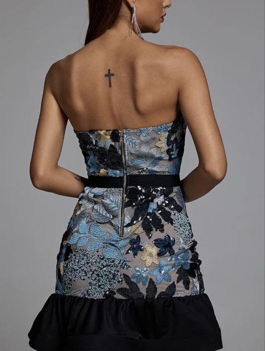 Къса синя рокля Bella Barnett