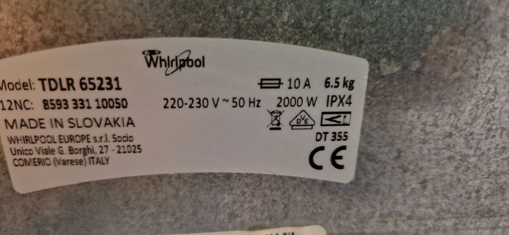 Dezmembrez mașină de spălat WHIRLPOOL TDLR65231 859333110050