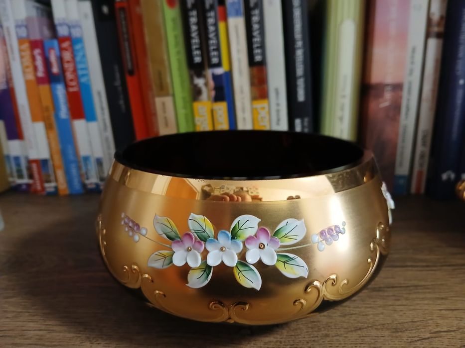 Bomboniera  cristal Bohemia placat cu aur 24k