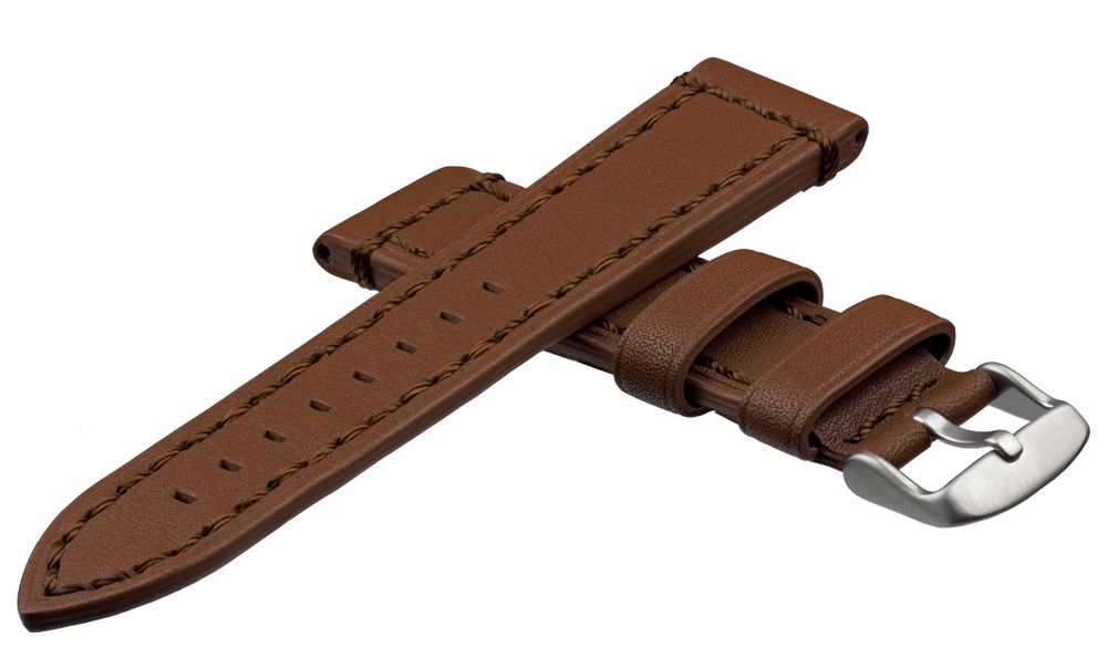 Bratara Ceas piele 22mm Curea maro stil FOSSIL cu aspect vintage