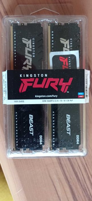 DDR4  2x8gb  Kingston fury 2666hz