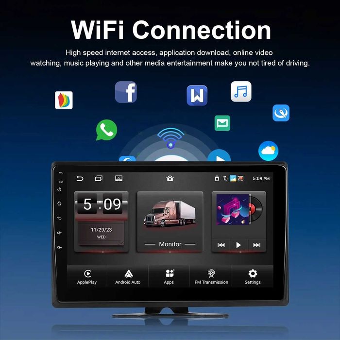 Монитор камера заден ход камион автобус навигация DVR Android Блутут