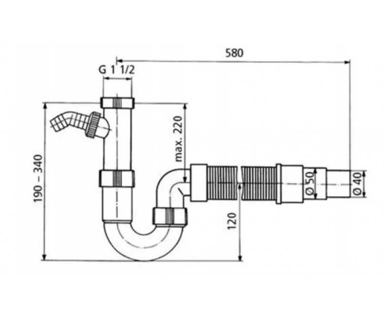 НОВ! Сифон за кухненска мивка AQUA SANITA AQ-T1