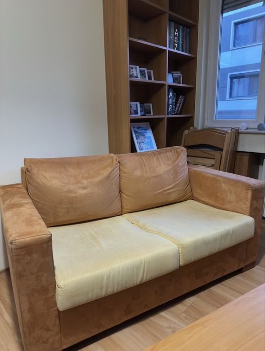 Комплект разтегателен диван с фотьойл