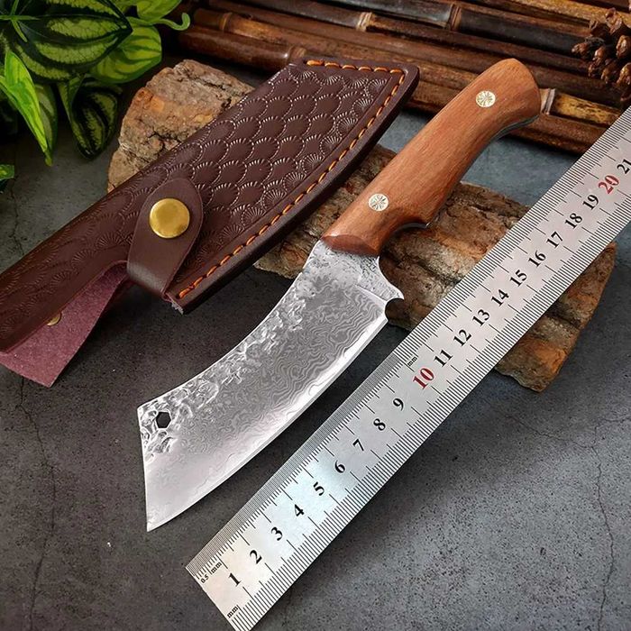 Ловни ножове 3 модела от дамаскова стомана: за дране, сатър, ловен