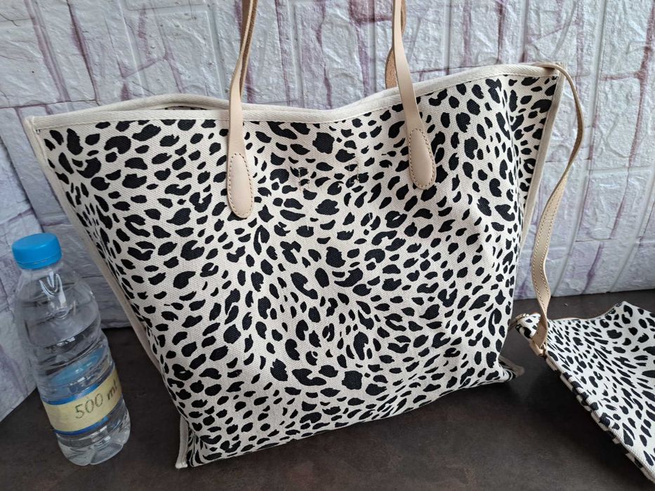 дамска чанта,H & M Нова!голяма текстилна торба,плажна чанта