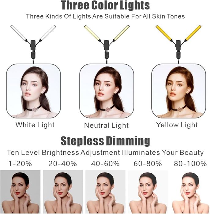 RGB диодно осветление. Фото. Видео. Подкаст. грим. Постоянно осветление. ринг лампа