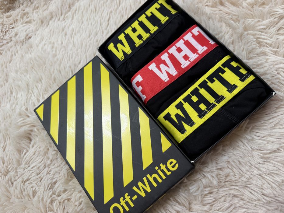 Set de 3 perechi boxeri Off White L
