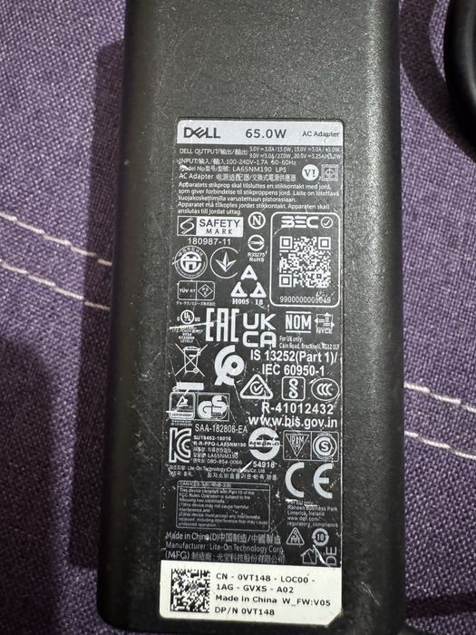 Зарядно за лаптоп Dell type C 65W  до 20 V