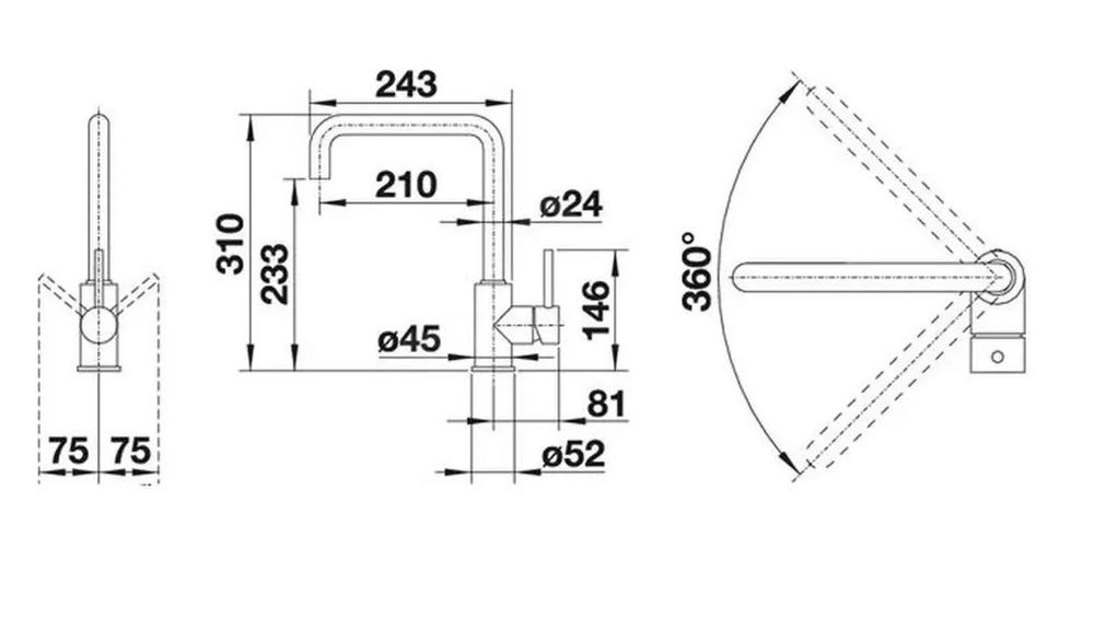 Baterie chiuveta noua Blanco Milli Aluminiu