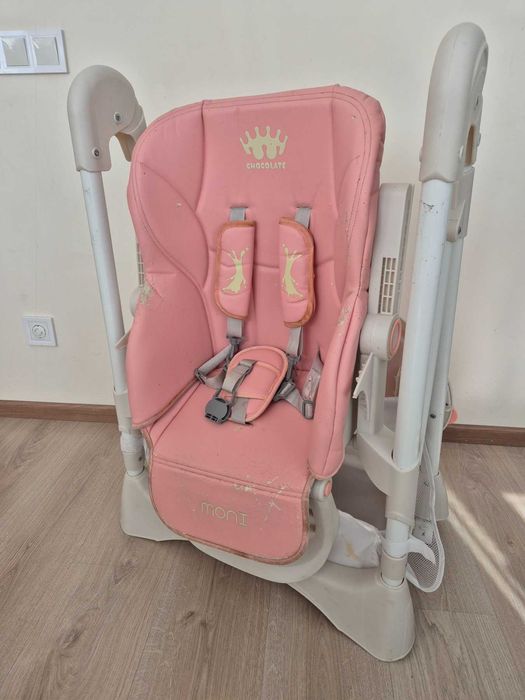 Детско столче за хранене Moni Chocolate – розово