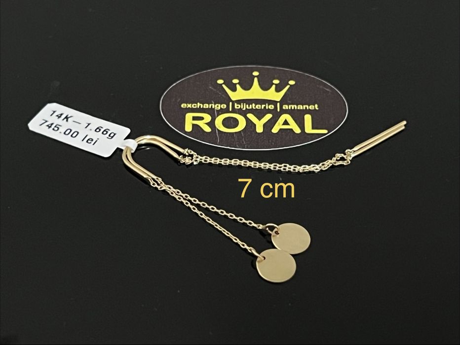 Bijuteria Royal CB : Cercei lungi aur 14k  1,66 gr