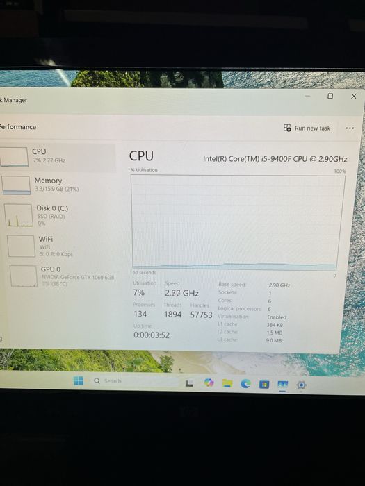 Pc Gaming Acer, i5-9400F,Gtx 1060 6gb, 16gb ram ,1 tera