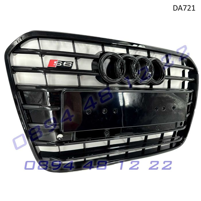 Предна черна S6 Sline решетка Audi A6 C7 12-15 грил броня ауди а6 ц7
