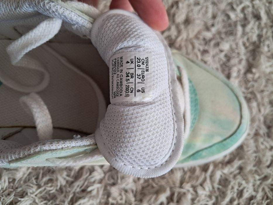 Tenisi textil Asics alb-verde