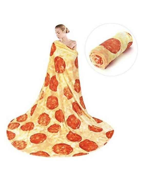 Плед в виде пиццы пепперони