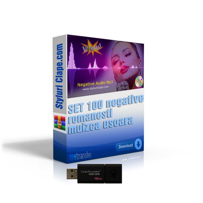 Pachet 100 negative muzica usoara romaneasca in format MP3