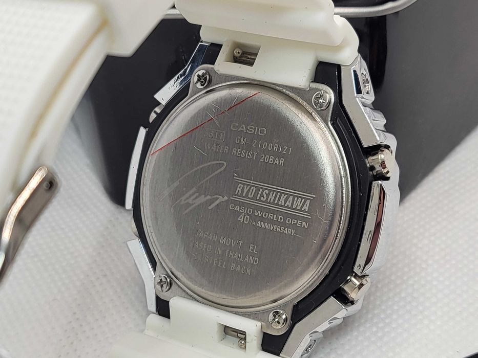 Ceas Casio G shock GM 2100g -1a9er, white-blue edition .Nou, Garantie 2 ani