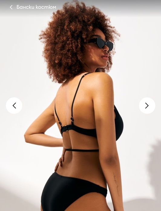 Чисто ново, черно горнище на бански костюм, размер ХС/ XS със сърце