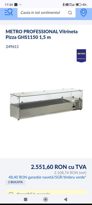 Vitrină rece, ingrediente pizza, salad  bar