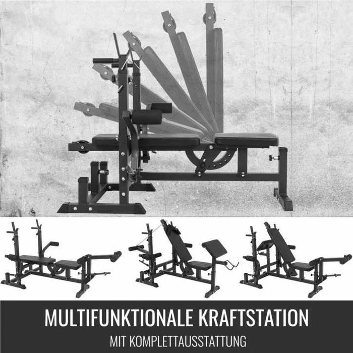 Pachet comlpet fitness Bancă Multifunctională + Set greutați 100kg