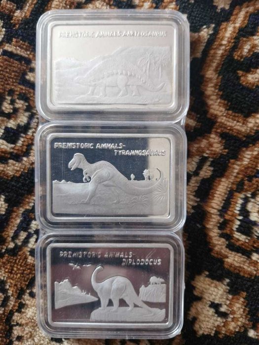 Монеты Динозавры. Набор.