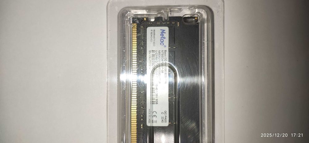 Оперативная память Netac DDR4 3200 8GB