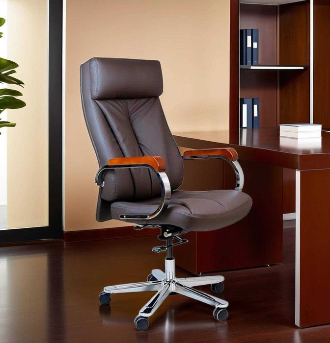 Rahbar kreslosi JUST to'q jigarrang