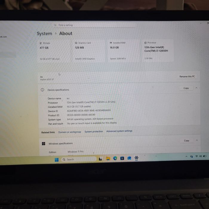 Laptop Acer Aspire A515-57
